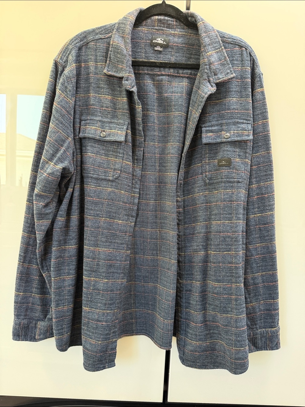 O'Neill Men's Blue Plaid Button-Front Casual Shirt